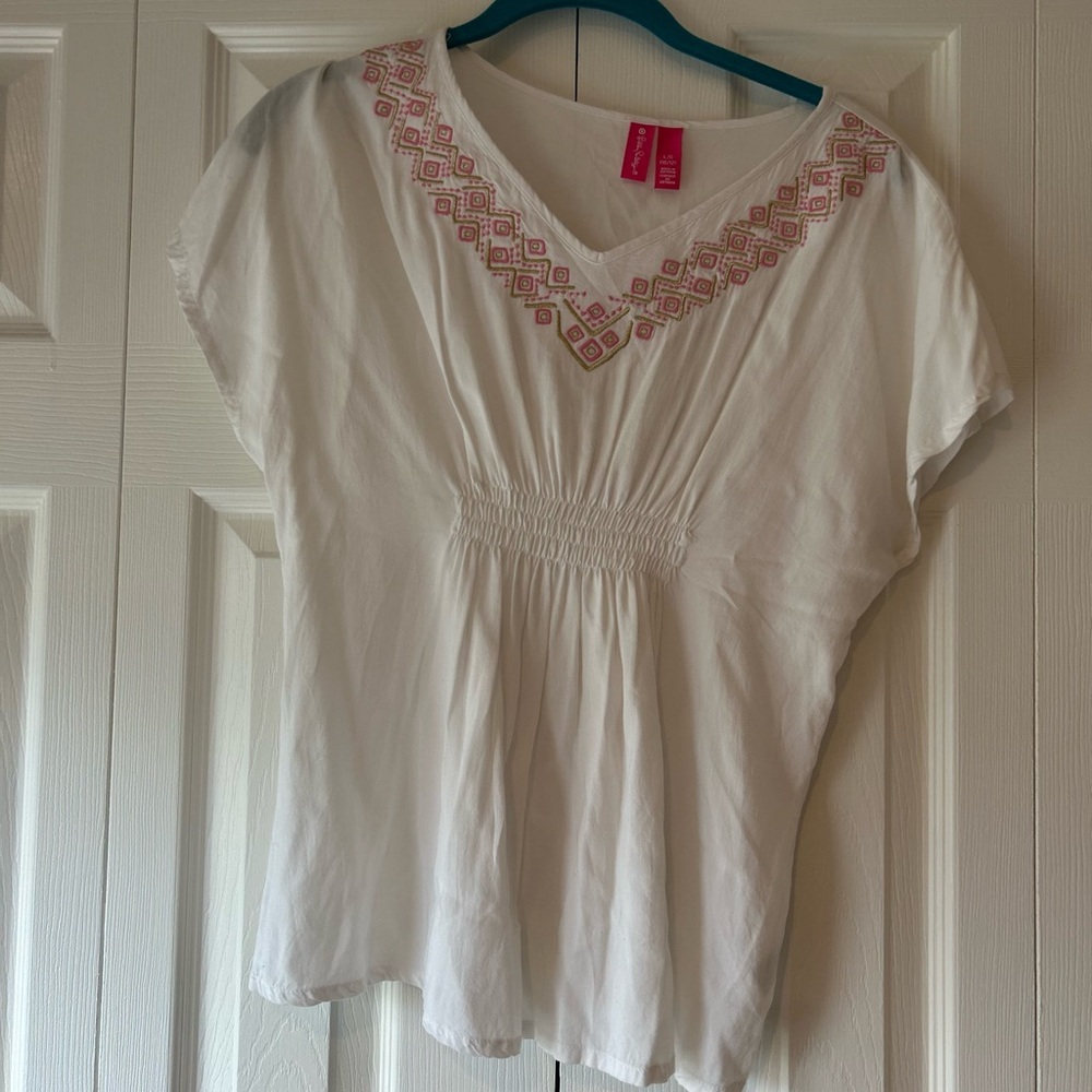Lily Pulitzer short sleeve blouse // size L //
